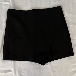Zara Black Tailored Skort-Style Shorts